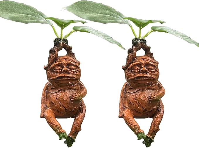 Mandrake Resin Statue Plant Funny for Decoration Micro Landscape Ornament for Outdoor Garden, Living Room, Bedroom Decor Magical Figurine Birthday Christmas Halloween Easter Gift
