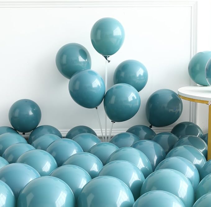 PageebO Travel Themed Party Balloon Arch Kit 131pcs Dusty Blue Coffee Balloon with Globe Plane Aluminium Balloon for Time Flies 1st Birthday Party Retirement Farewell Party Decorations