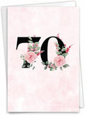 NobleWorks - 70th Milestone Birthday Paper Card with 5 x 7 Inch Envelope (1 Card) Floral Age 70 C8259MBG