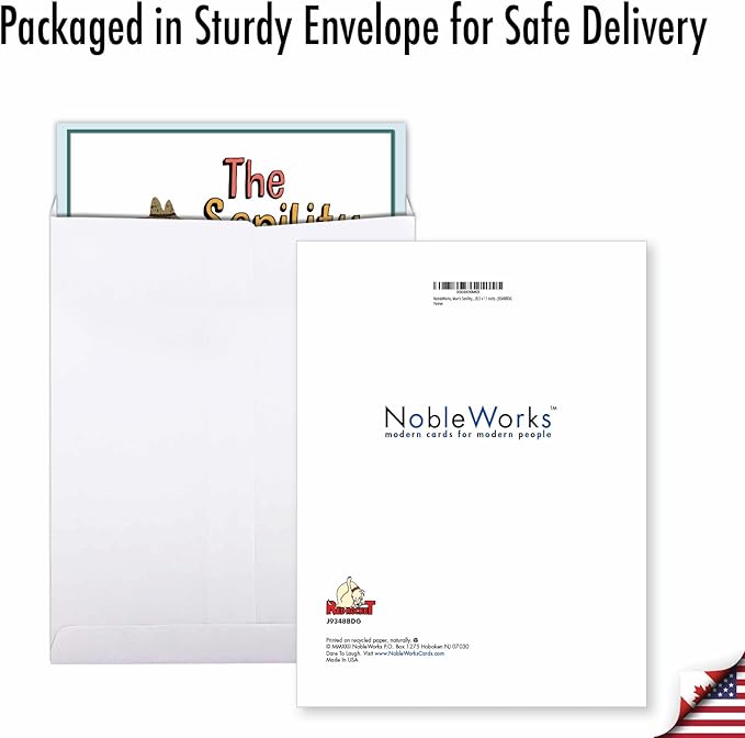 NobleWorks - Big Funny Birthday Greeting Card 8.5 x 11 Inch with Envelope (1 Pack) Large Jumbo Bday Man's Senility Prayer J9348BDG