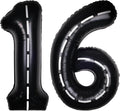 Race Car 40Inch Black 16 Balloon Number Large Helium Race Track 0-9 Giant Digital 16th Foil Mylar Big Party Number Balloons for Boy Birthday Car Theme Party Anniversary Graduation Decorations