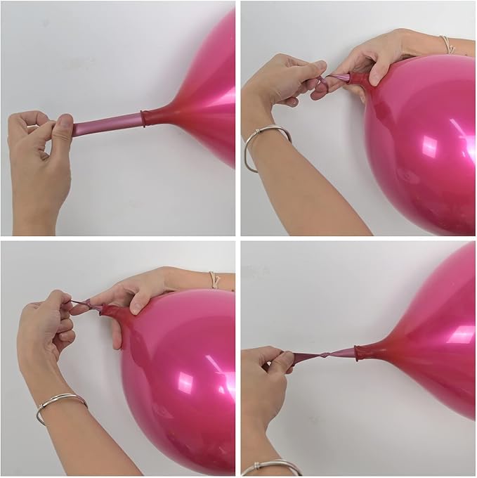 Metallic Hot Pink Balloons 12 Inch, Double Stuffed Chrome Magenta Balloons, Shiny Thick Metallic Chrome Hot Pink Latex Helium Balloon for Girls Women Birthday Wedding Party Decoration Supplies