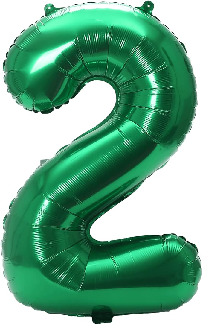YPSelected 32 Inch Large Foil Helium Number Balloon Birthday Wedding Party 0-9 (Green, 2)