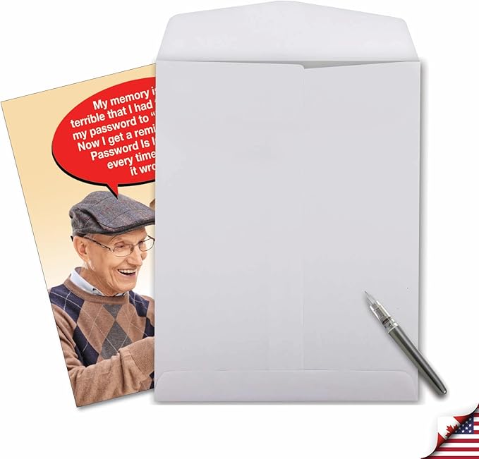NobleWorks Oversize Funny Birthday Greeting Card From Us 8.5 x 11 Inch with Envelope (1 Card) Incorrect Password-Men J7955BDG-US