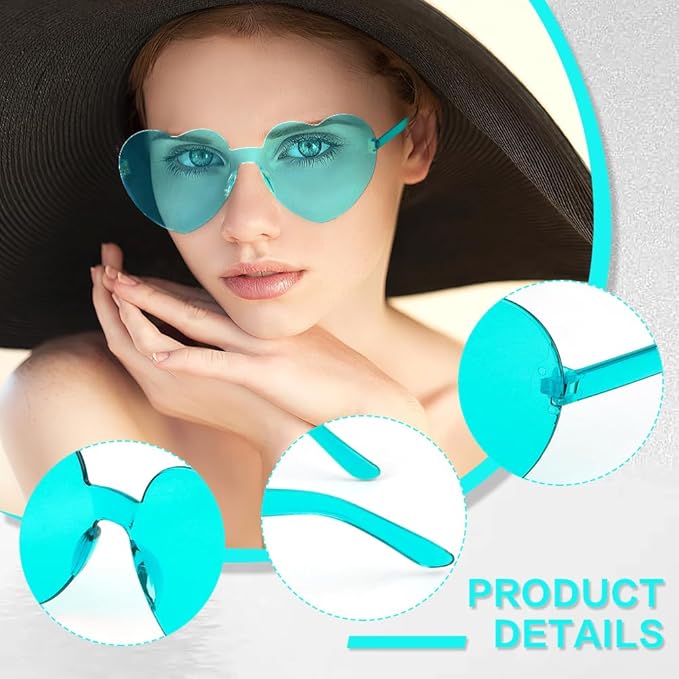 Heart Sunglasses 2 Pairs Heart Shaped Sunglasses Womens Heart Glasses Rave Sunglasses for Women Party Favors