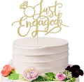 Just Engaged Cake Topper for Engagement Party Decorations, Engaged Ring Sign,We're Engaged Cake Toppers (gold)