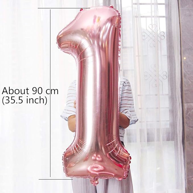 Juland Rose Gold Number Balloons Large Foil Mylar Balloons 40 Inch Giant Jumbo Number Balloons for Birthday Party Decorations 11
