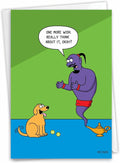 NobleWorks - 1 Funny Animal Card for Birthdays - Pet Cat and Dog Humor, Birthday Notecard with Envelope - Dog Wishes C3673BDG