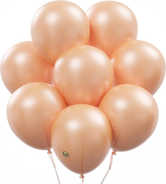 AFTERLOON® Biodegradable Balloons 24 pcs Pearlized Peach 10 Inch, Pearlescent Thickened Extra Strong Natural Latex Helium Float, Colorful Bulk Color ballon Globos Para Decoration De Fiestas Kids