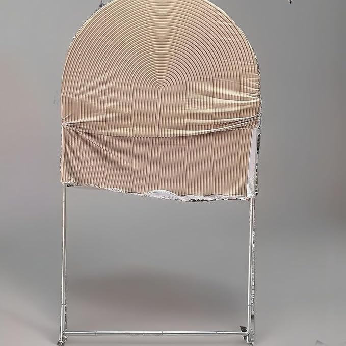 HUAYI Light Tan Ripples Pattern Arch Backdrop Cover for Birthday Party Wedding Baby Shower Decorations Chiara Backdrops Arched Wall Frame Stands Covers Props GP-454 2.5ft * 6ft