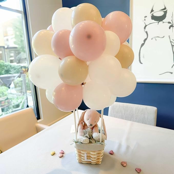 Pink Beige Gold Balloon Garland Arch Kit, 109 Pieces Blush Pastel Pink Peach Pink Gold Beige White Sand Latex Balloon Garland Kit for Girls Women Birthday Baby Bridal Shower Wedding Party Decorations