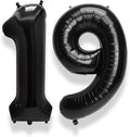 AULE 40 Inch Large 19 Number Balloons Black, Big Foil Number Balloons, Giant Helium Happy 19th Birthday Party Decorations for Boy and Girl, Huge Mylar Anniversary Party Supplies