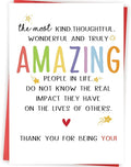 Cute Thank You Card for Best Friend Bestie, Appreciation Gifts for Teacher Boss Coworker Doctor, Sweet Friendship Card for Him Her