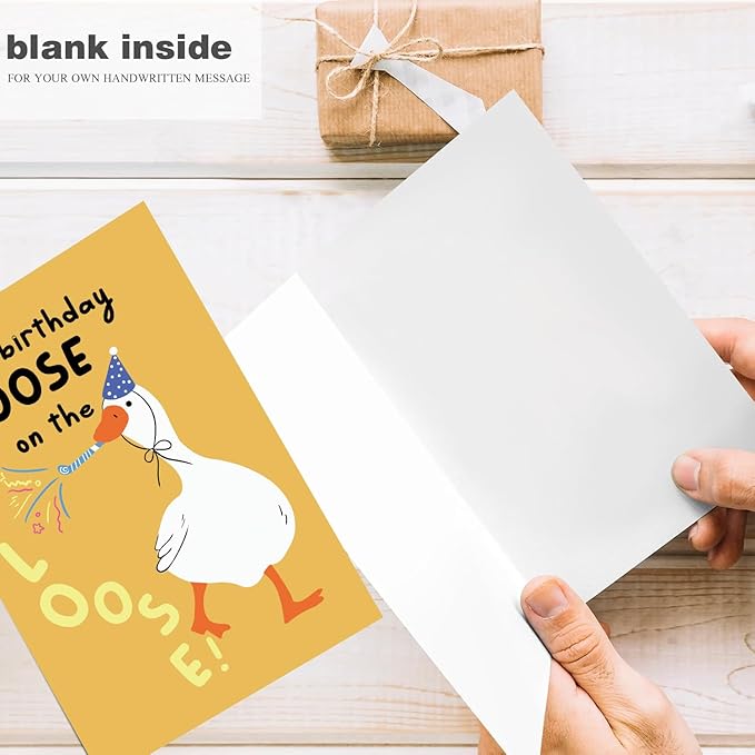 Funny Silly Goose Birthday Card For Him Her, Humorous Goose Birthday Card for Goose lover Brother Sister Dad Mom Husband Wife Bestie Friend, Hilarious Birthday Gift for Women Men