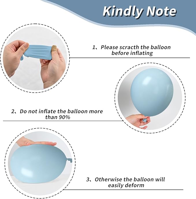 Dusty Baby Blue Balloons, 50Pcs 12 Inch Light Blue White Metallic Gold Confetti Birthday Balloons for Boy Baby Shower Birthday Party Wedding Anniversary Bridal Engagement Graduation Decorations