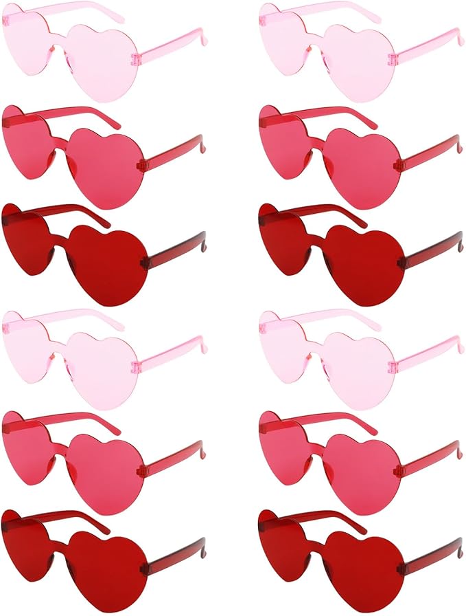 Heart Sunglasses 12/18/24 Pcs Heart Shaped Glasses for Women Cute Funny Party Glasses Party Favors Accessories