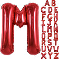 TONIFUL 40 Inch Large Bright Red Letter Balloons A-Z, Giant Jumbo Helium Foil Mylar Big Letter M Balloons for Birthday Party Anniversary Wedding Decorations