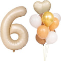 40 In Caramel Number Balloons Helium Foil Mylar latex Balloon Birthday Party banquet Decoration Digital 6