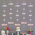 Iridescent 10th Birthday Decorations for Girls Boys Metallic Twinkle Stars Garland Hanging Streamers Double Digits Bunting Banner Party Backdrop Decor Suppliess