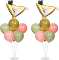 Martini Birthday Party Balloons Stand Kit 2 Sets With 2 Martini Glass Ball Foil Balloons Centerpiece for Tables for Women Girls Birthday Baby Bridal Shower Bachelorette Wedding Decorations