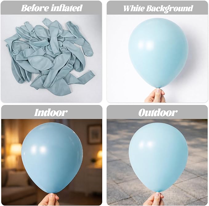 130pcs Pale Aqua Balloons Different Sizes 18" 12" 10" 5" Aqua Blue Latex Balloon Garland Arch Kit for Birthday Baby Shower Graduation Wedding Gender Reveal Anniversary Party Decorations