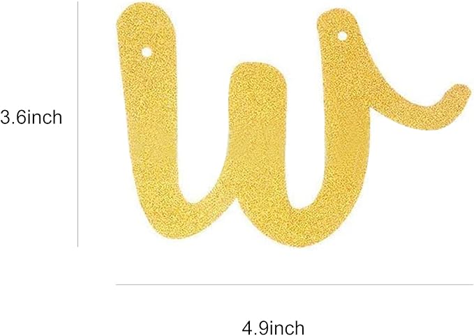 Valentine's Day Gold Glitter 'We Will Miss You' Banner for Going Away, Retirement, Graduation Parties