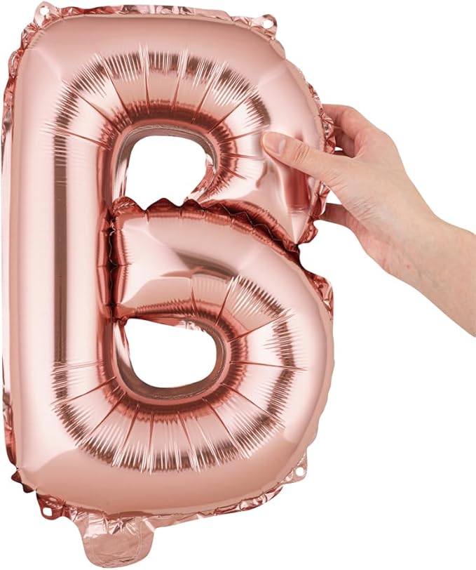 Restaurantware Balloonify 16 Inch Letter Balloon 1 Alphabet Party Balloon - Letter B Self-Sealing Rose Gold Foil Mylar Balloon Hanging Film Decoration For Birthday Wedding Or Graduation