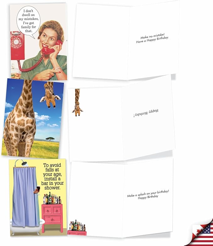 NobleWorks Older Not Wiser - 20 Boxed Birthday Greeting Cards with Envelopes (4.63 x 6.75 Inch) - AC8840BDG-B2x10