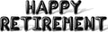 Letter Balloons - HAPPY RETIREMENT 16" Inch Alphabet Letters Foil Mylar Balloon Retirement Party Balloon Banner (Black)