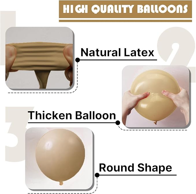 PartyWoo Light Brown Balloons 101 pcs 12 Inch Nude Neutral Boho Tan Fall Latex Helium Balloons for Wedding Graduation Birthday Boy Baby Shower Cowgirl Jungle Theme Party Decorations Brown-F56