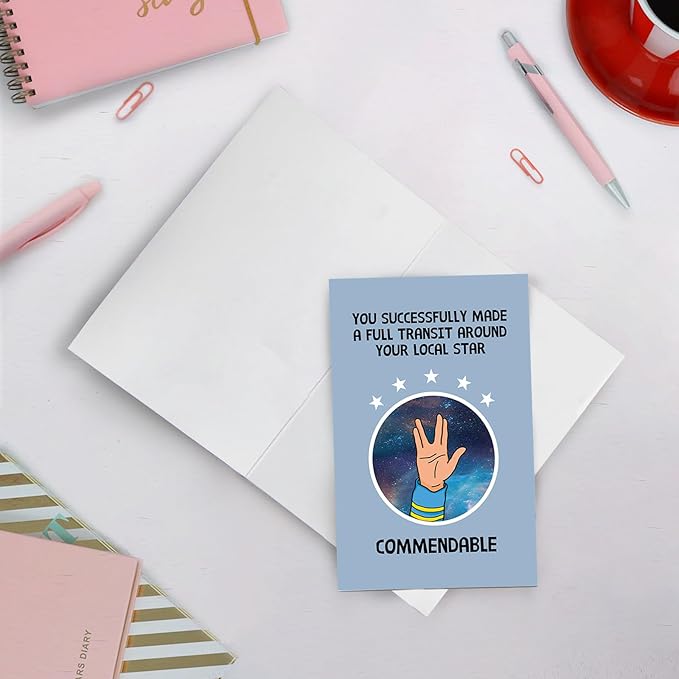 SuperShunhu Movie Birthday Card - Funny Humorous Space Travel Card for Men & Women