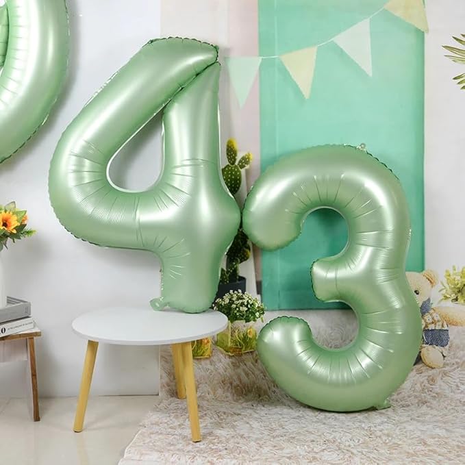 Balloon Numbers 40 Inch 5 Ballon for 5th Birthday Decorations, 15 25 35 50 Big Olive Green Number Balloons for Wedding Photo Shoot Party Decor