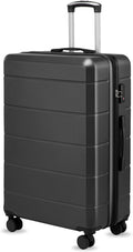 YOETEY 28 Inch Checked Luggage with Spinner Wheels, 106L Large Expandable Hardside Suitcase with TSA Lock, Durable ABS Hard Shell for Family Vacation and International Travel (28 in, Black)