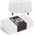 Exquisite 12-Pack Plastic Tablecloth 84 inch Round Value Pack Plastic Table Cover - White