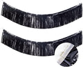 Premium Black Fringe Tinsel Garland for Party Decorations -4 Layers Thick, 2 Pack | LILF Foil Metallic Banner Party Streamers for Wedding Birthday Christmas Decoration Home Hanging
