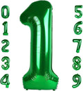 Number Balloons 1, 40 Inch One Balloons for 1st Birthday Girl Boy 1 11 21 Party Decorations Baby Shower Photo Shoot, Dark Green 1 Balloon