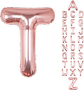 Letter Balloons 40Inch Large Giant big Foil Mylar Rose Gold Balloons T for Birthday Party Decorations