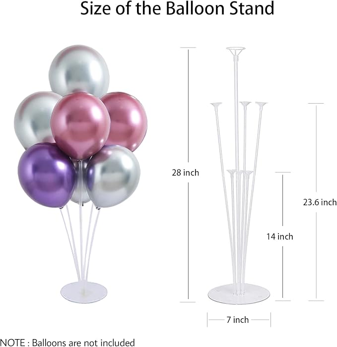 10 Sets Balloon Stand Kits, Balloon Sticks Holder with Base for Table Centerpiece Graduation Birthday Baby Shower Party Decorations