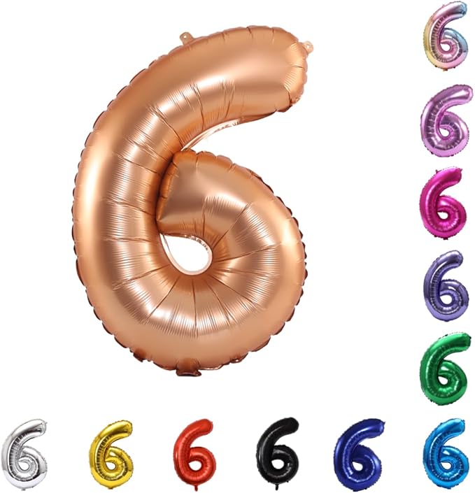 YPSelected 32 Inch Large Foil Helium Number Balloon Birthday Wedding Party 0-9 (Orange, 6)