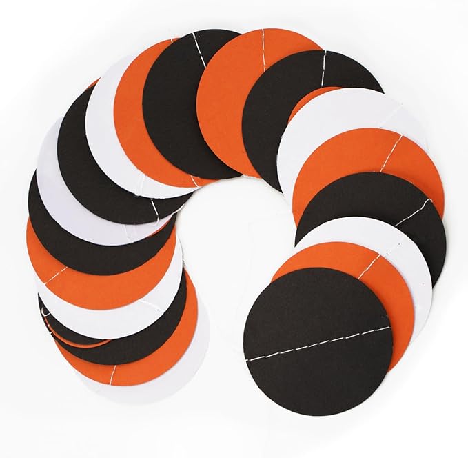 GCQQ 52Ft Black Orange White Garland Orange and Black Paper Circle Dot Streamers Halloween Polka Dot Garlands for Graduation Party Fall Autumn Thanksgiving Wedding Birthday Baby Shower Decoration