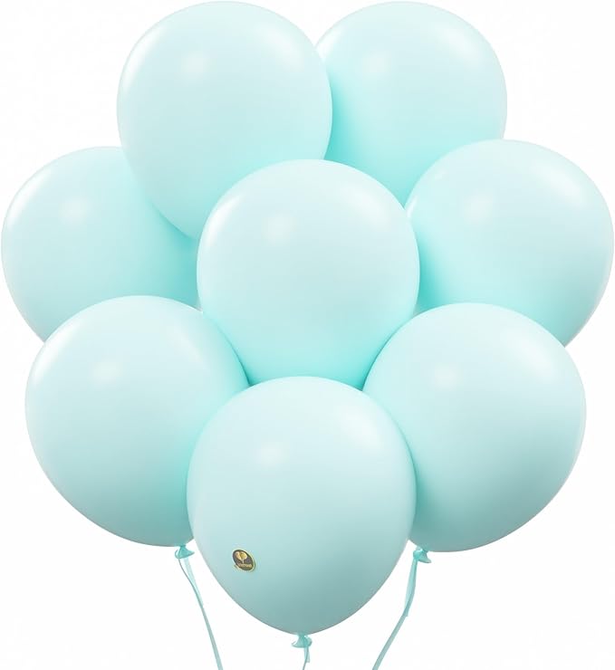 AFTERLOON® Biodegradable Balloons 50 pcs Pastel Mint 10 Inch, Matte Color Thickened Extra Strong Latex Helium Float, for Baby Shower Gender Reveal Garland Wedding Birthday Party Decorations