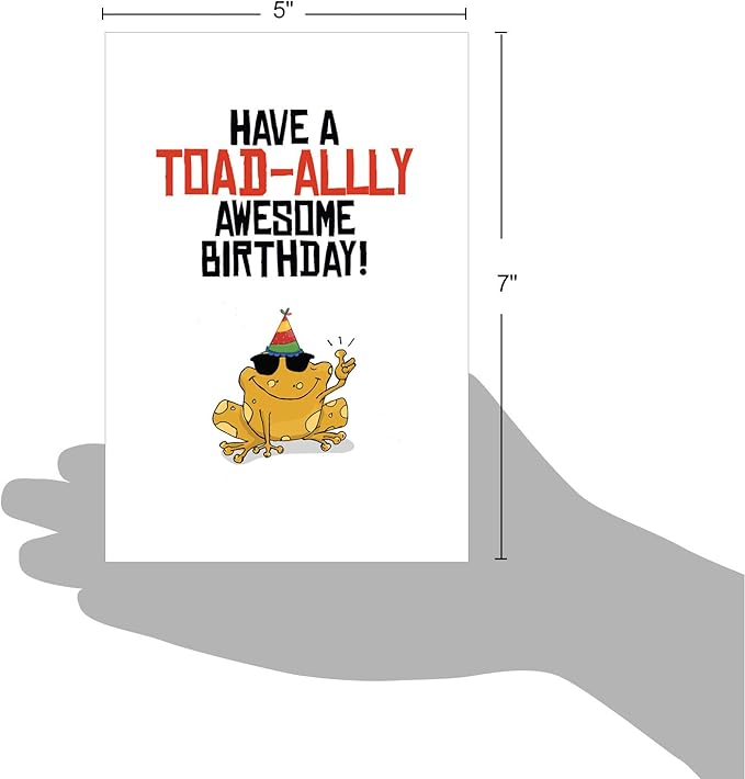 The Best Card Company - Funny Birthday Pun Card, 5x7 Inch, Multicolored, Includes Envelope, Made from 30% Recycled Content, No Batteries Required