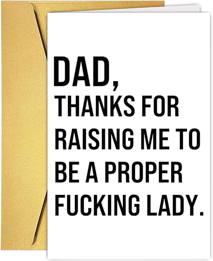 UUEFKTN Funny Dad Birthday Day Card Gift from Adult Daughter, Hilarious Birthday Cards for Daddy Stepdad Grandpa, Rude Fathers Day Card for Dad Father Stepfather Daddy, Humor Fathers Day Gift