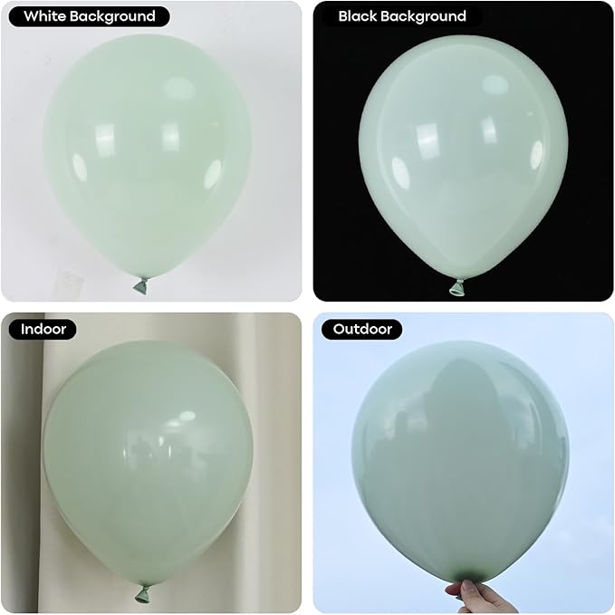 Pale Dusty Green Balloons 5inch Small Olive Sage Green Balloon 60pcs Mini Round Retro Haze Fog Latex Balloons for Arch Garland Light Green Balloon for Birthday Party Decoration Jungle Safari