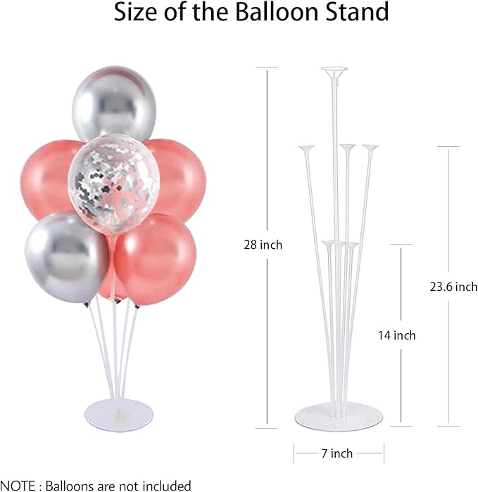7 Sets Balloon Stand Kits,Balloon Sticks Holder with Base for Table Centerpiece Graduation Birthday Baby Shower Party Decorations