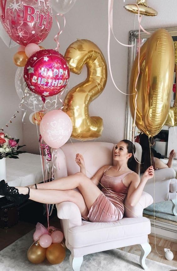 Gold Number 0 Balloon 40 Inch, 0 Balloon Number for 10th 20th 30th 40th 50th 60th Birthday Decorations, Gold Party Supplies