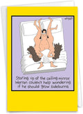 NobleWorks - 1 Funny Cartoon Card for Birthdays - Happy Bday Celebration for Grown-Ups, Humor Stationery Greeting - Grow Sideburns 8367