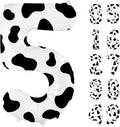40 Inch Cow Print Balloon, Number 5 balloons Cow Balloons for 5st birthday decoration, Large Cow Number Balloons for western party decorations Baby Shower Animal Theme Party Holiday Decor