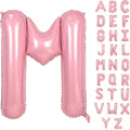 Biapian 40 Inch Giant Pink M Balloon - Single Alphabet M Foil, Light Pink Name Letter Balloon for Girls Women Birthday Party Decoration, Baby Shower, Anniversary Supplies