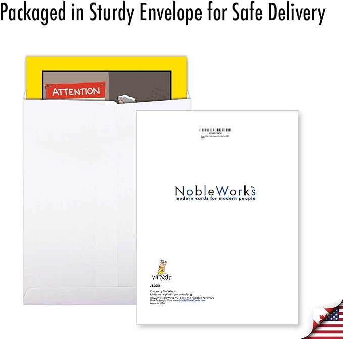 NobleWorks -1 Funny Birthday Card Inappropriate (8.5 x 11 Inch) - Humor Cartoon Bday Notecard with Envelope - Chili Kebab J8282